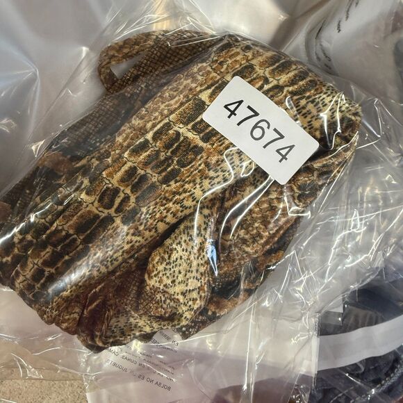 Renee Lauren Top Women M Medium Brown Animal Print Sleeveless Spaghetti Strap - Picture 6 of 6